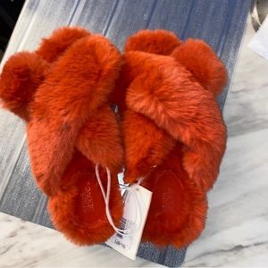 Stars Above Plush Red Slippers